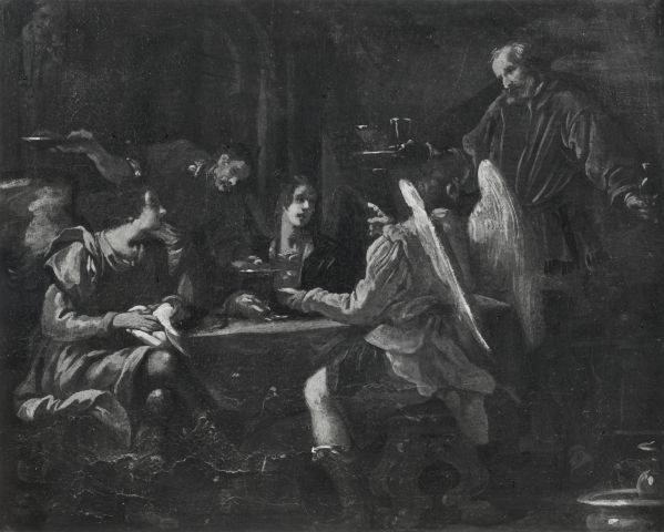 Anonimo — Vignali Jacopo - sec. XVII - Abramo e i tre angeli — insieme